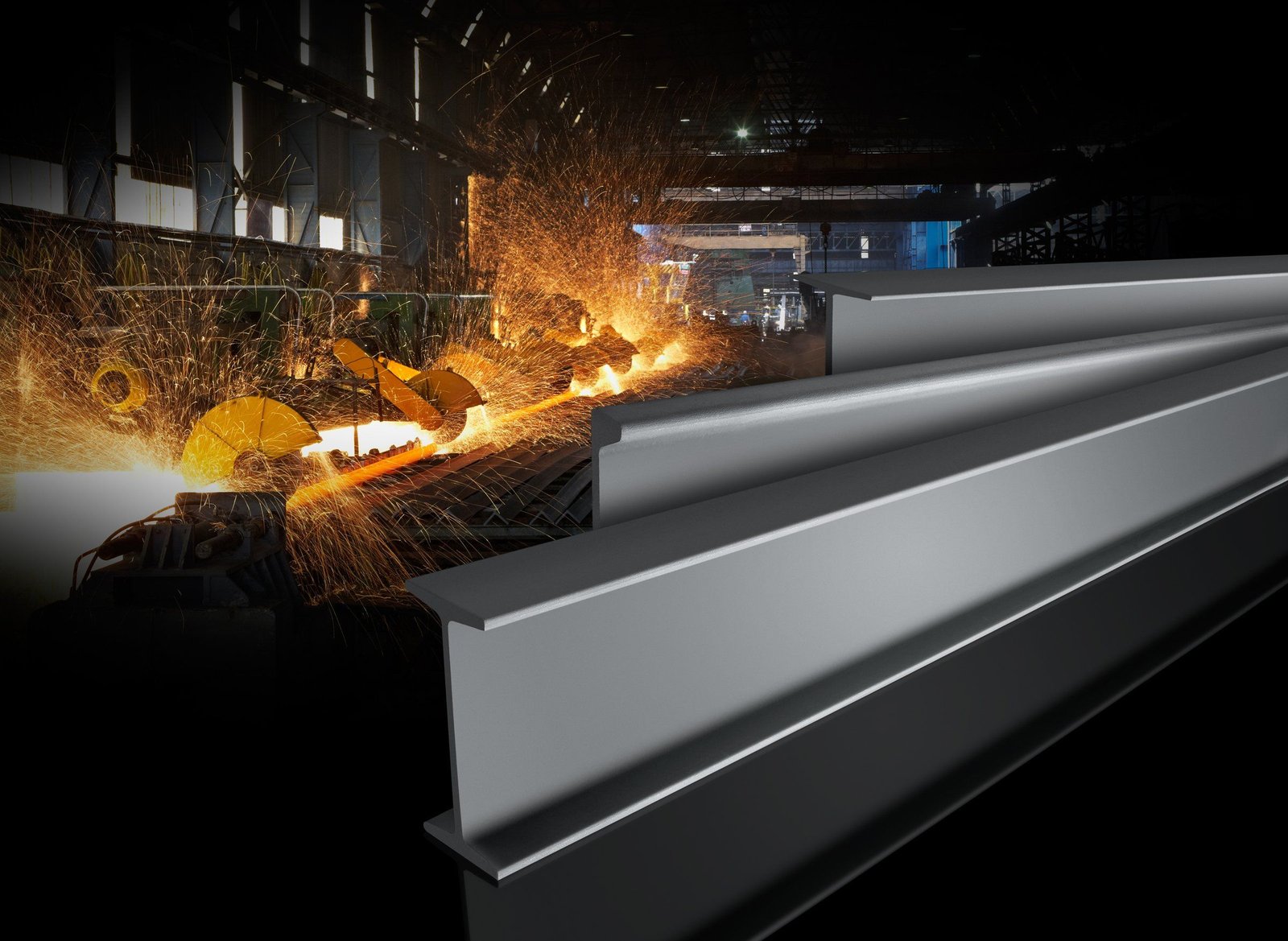 Steel plates and beams in stock